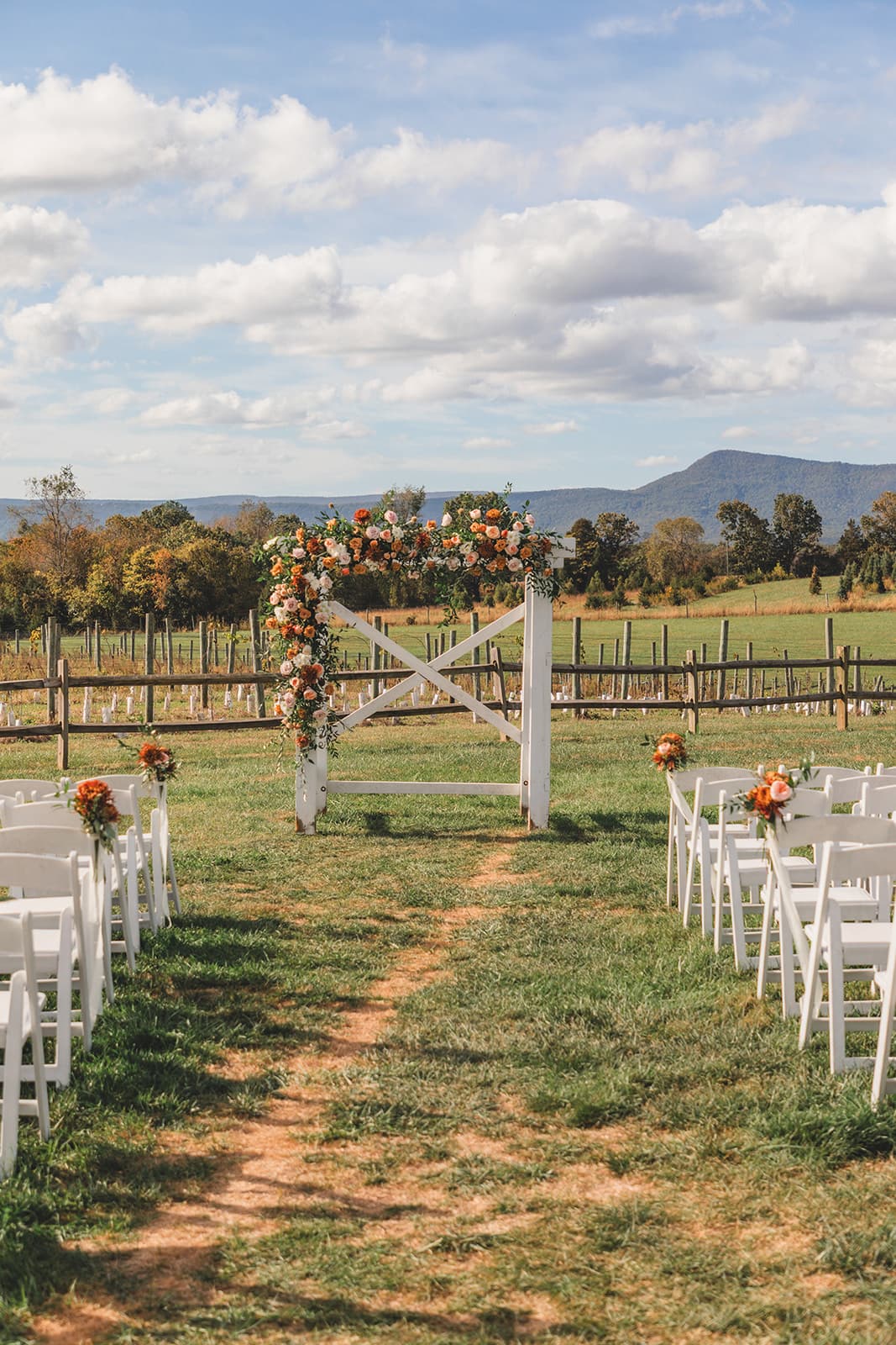 A wedding venue set for a reception